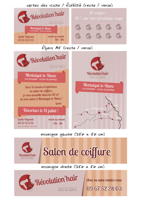 Planche communication visuelle Révolution'hair 2015
