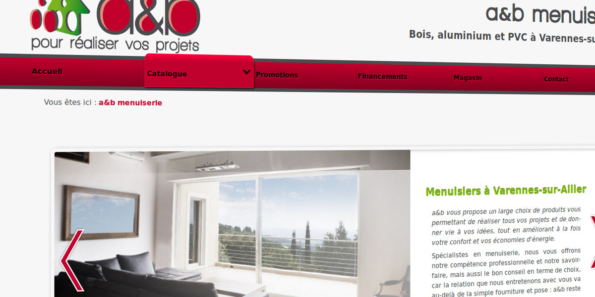 Site web a&b menuiserie 2012