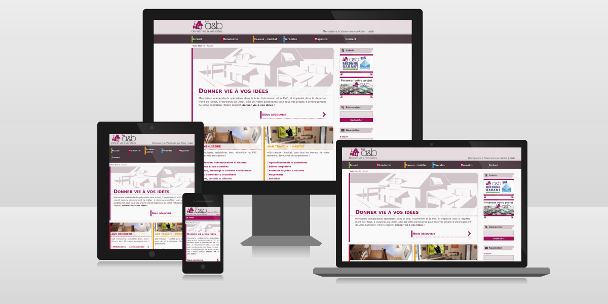 Site web a&b menuiserie 2015