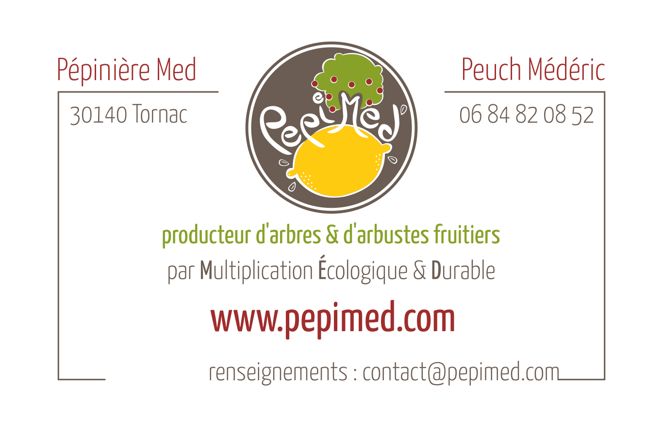 Maquette de carte de visite Pépimed