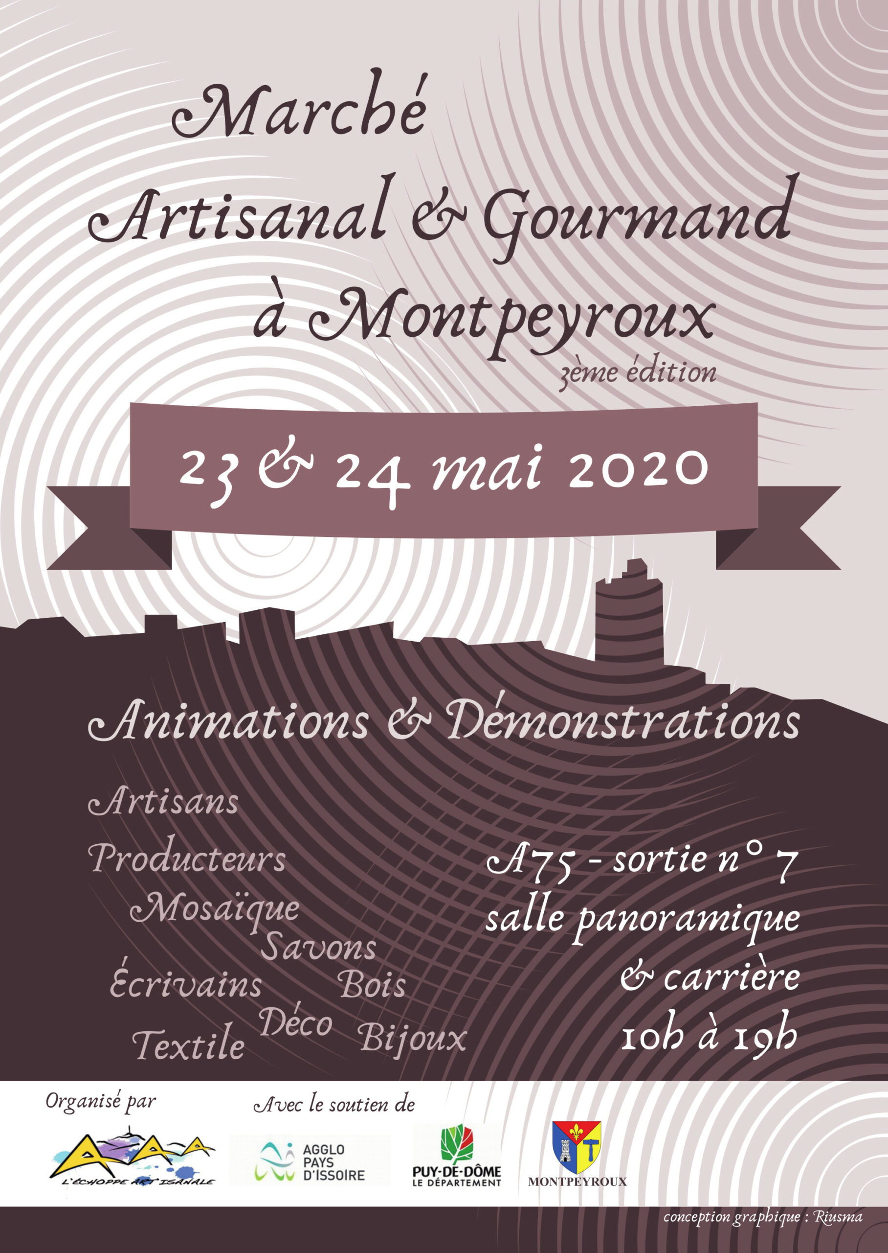 Marché artisanal à Montpeyroux